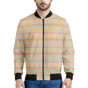 Pastel Aztec Tribal Pattern Print Men's Bomber Jacket