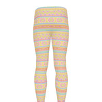 Pastel Aztec Tribal Pattern Print Men's leggings