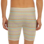 Pastel Aztec Tribal Pattern Print Men's Long Boxer Briefs