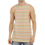 Pastel Aztec Tribal Pattern Print Men's Muscle Tank Top