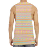 Pastel Aztec Tribal Pattern Print Men's Muscle Tank Top