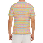 Pastel Aztec Tribal Pattern Print Men's Short Sleeve Rash Guard