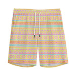 Pastel Aztec Tribal Pattern Print Men's Sports Shorts