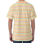 Pastel Aztec Tribal Pattern Print Men's Velvet T-Shirt