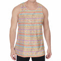 Pastel Aztec Tribal Pattern Print Men's Velvet Tank Top