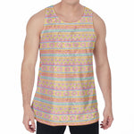 Pastel Aztec Tribal Pattern Print Men's Velvet Tank Top