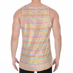 Pastel Aztec Tribal Pattern Print Men's Velvet Tank Top