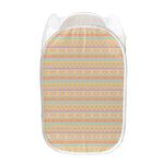 Pastel Aztec Tribal Pattern Print Mesh Laundry Hamper