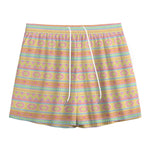 Pastel Aztec Tribal Pattern Print Mesh Shorts