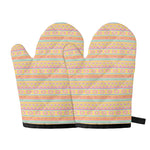 Pastel Aztec Tribal Pattern Print Oven Mitts