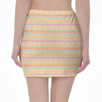 Pastel Aztec Tribal Pattern Print Pencil Mini Skirt