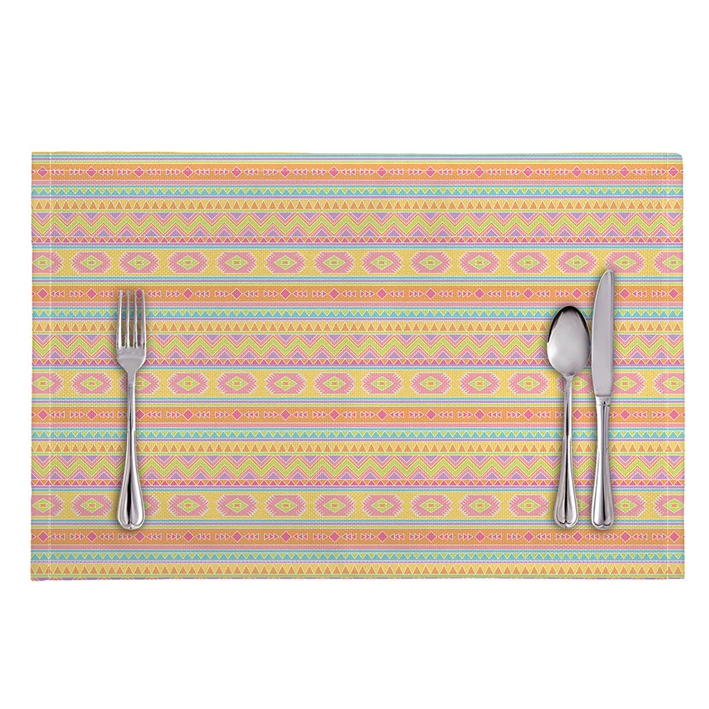 Pastel Aztec Tribal Pattern Print Placemat