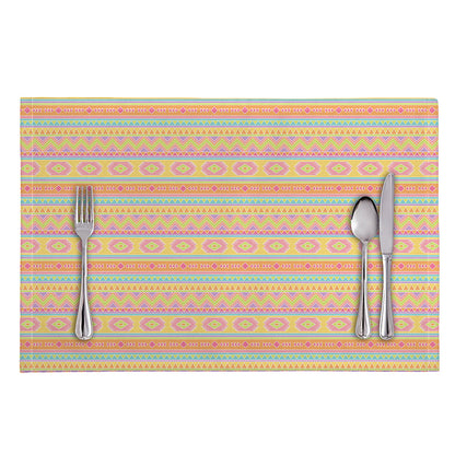 Pastel Aztec Tribal Pattern Print Placemat