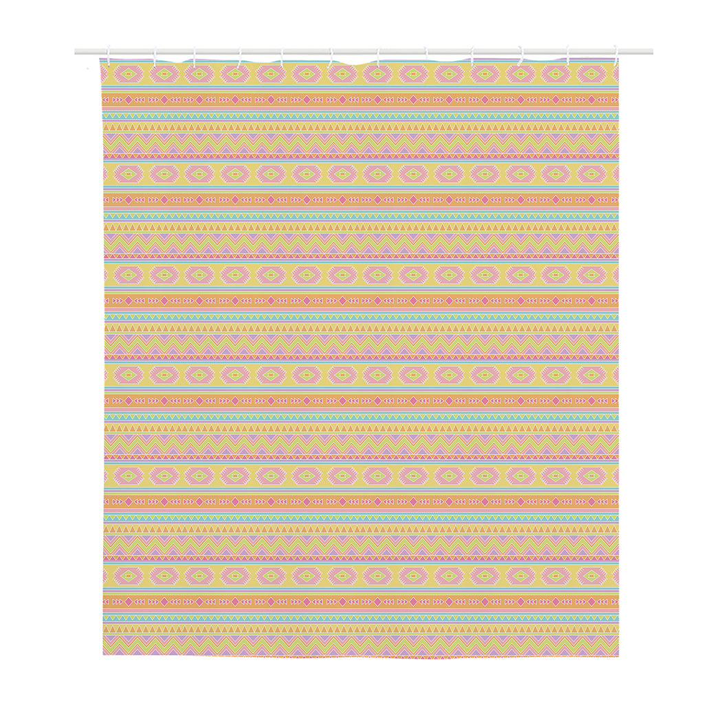 Pastel Aztec Tribal Pattern Print Polyester Shower Curtain