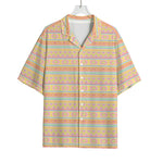 Pastel Aztec Tribal Pattern Print Rayon Hawaiian Shirt