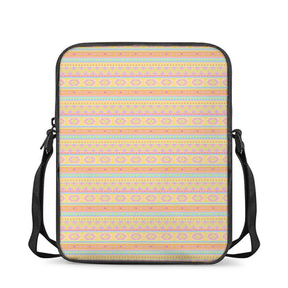 Pastel Aztec Tribal Pattern Print Rectangular Crossbody Bag