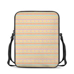 Pastel Aztec Tribal Pattern Print Rectangular Crossbody Bag