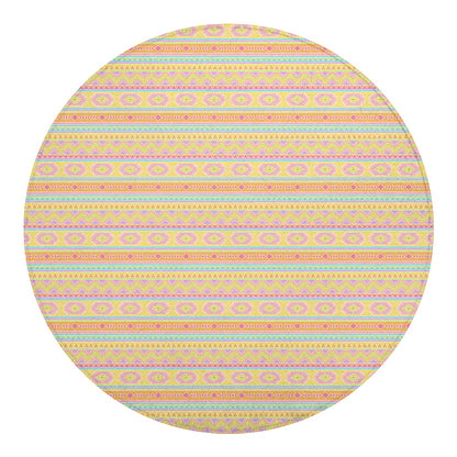 Pastel Aztec Tribal Pattern Print Round Blanket