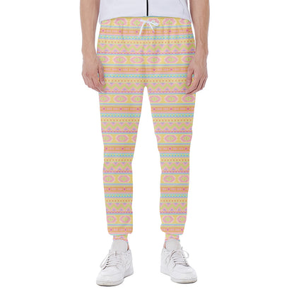 Pastel Aztec Tribal Pattern Print Scuba Joggers