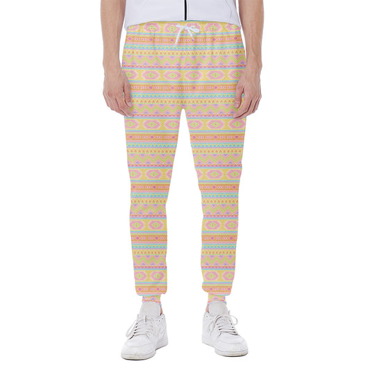 Pastel Aztec Tribal Pattern Print Scuba Joggers