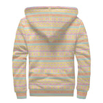 Pastel Aztec Tribal Pattern Print Sherpa Lined Zip Up Hoodie