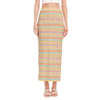 Pastel Aztec Tribal Pattern Print Side Slit Maxi Skirt