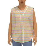 Pastel Aztec Tribal Pattern Print Sleeveless Baseball Jersey