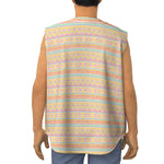Pastel Aztec Tribal Pattern Print Sleeveless Baseball Jersey