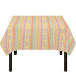 Pastel Aztec Tribal Pattern Print Tablecloth
