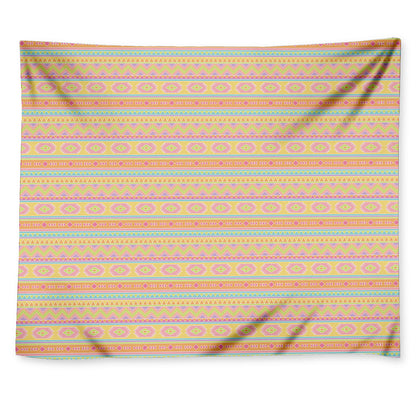 Pastel Aztec Tribal Pattern Print Tapestry