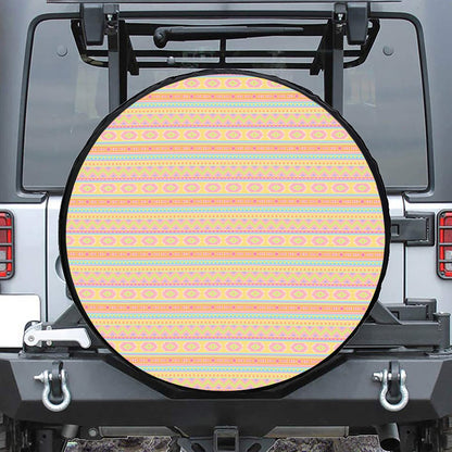 Pastel Aztec Tribal Pattern Print Tire Cover