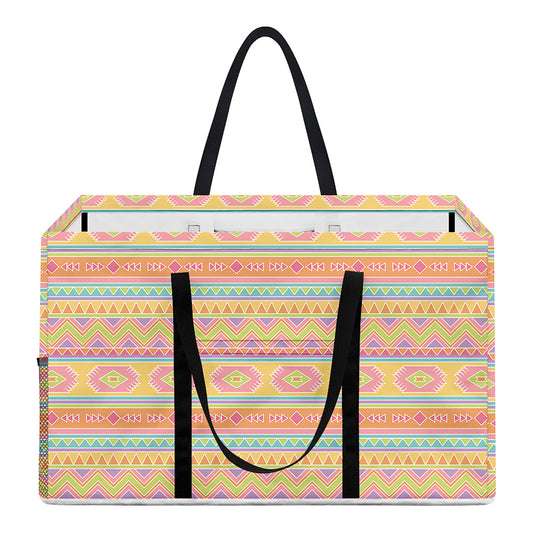 Pastel Aztec Tribal Pattern Print Utility Tote Bag