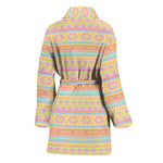 Pastel Aztec Tribal Pattern Print Women's Bathrobe