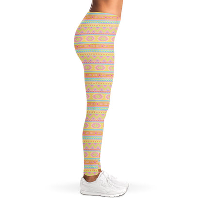 Pastel Aztec Tribal Pattern Print Women's Leggings