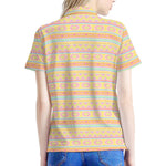 Pastel Aztec Tribal Pattern Print Women's Polo Shirt
