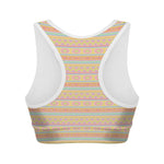 Pastel Aztec Tribal Pattern Print Women's Sports Bra
