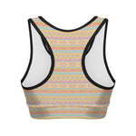 Pastel Aztec Tribal Pattern Print Women's Sports Bra