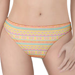 Pastel Aztec Tribal Pattern Print Women's Thong