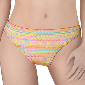 Pastel Aztec Tribal Pattern Print Women's Thong