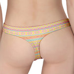 Pastel Aztec Tribal Pattern Print Women's Thong