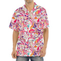Pastel Bohemian Floral Pattern Print Aloha Shirt