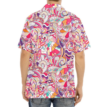 Pastel Bohemian Floral Pattern Print Aloha Shirt