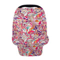 Pastel Bohemian Floral Pattern Print Baby Seat Cover
