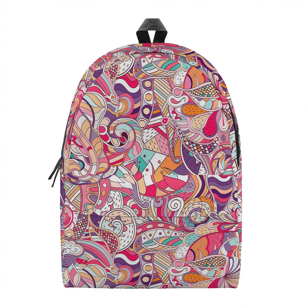 Pastel Bohemian Floral Pattern Print Backpack