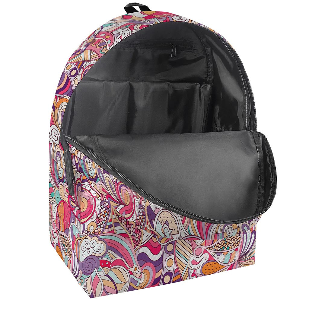 Pastel Bohemian Floral Pattern Print Backpack