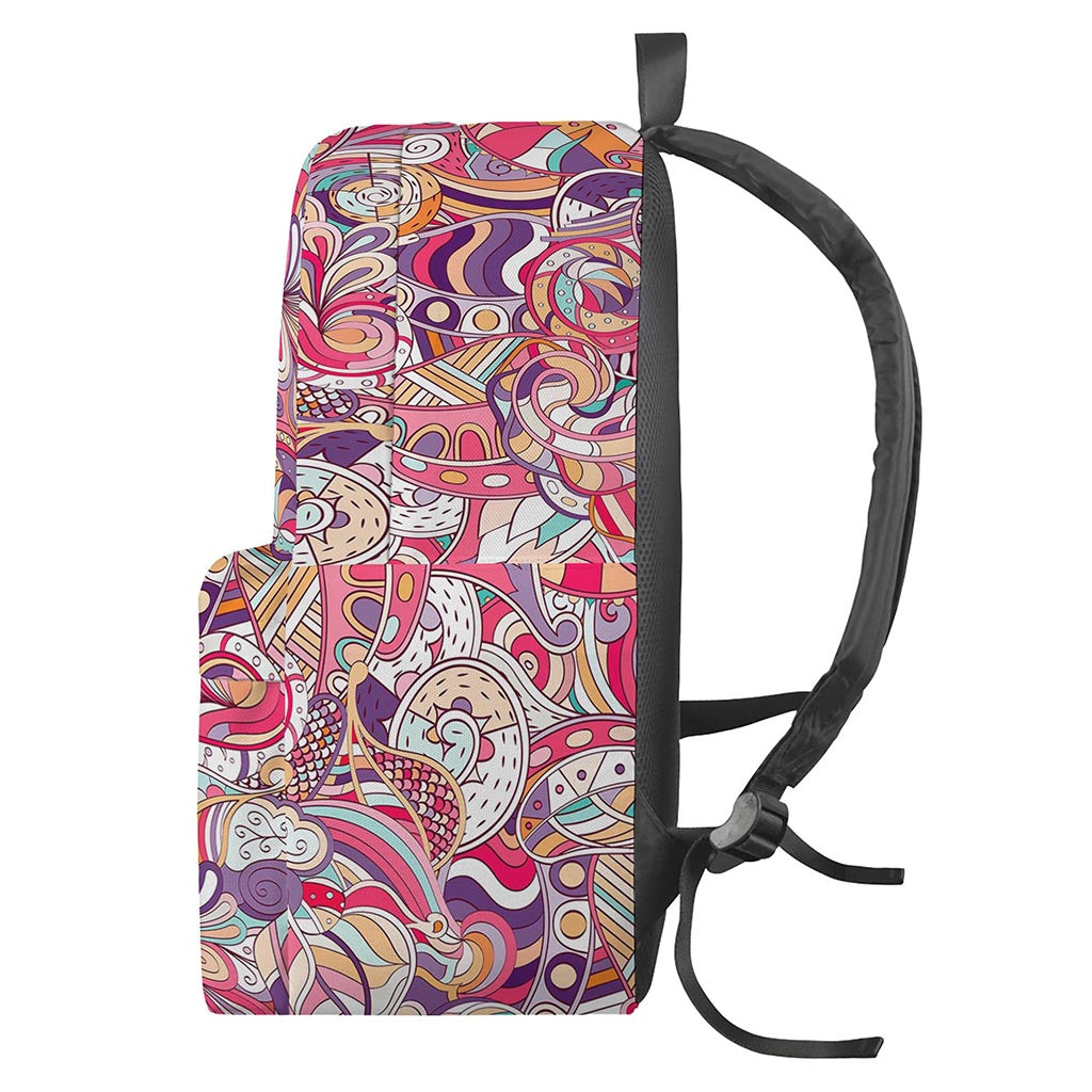 Pastel Bohemian Floral Pattern Print Backpack