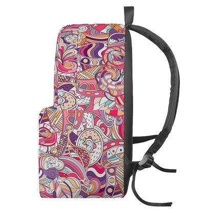 Pastel Bohemian Floral Pattern Print Backpack