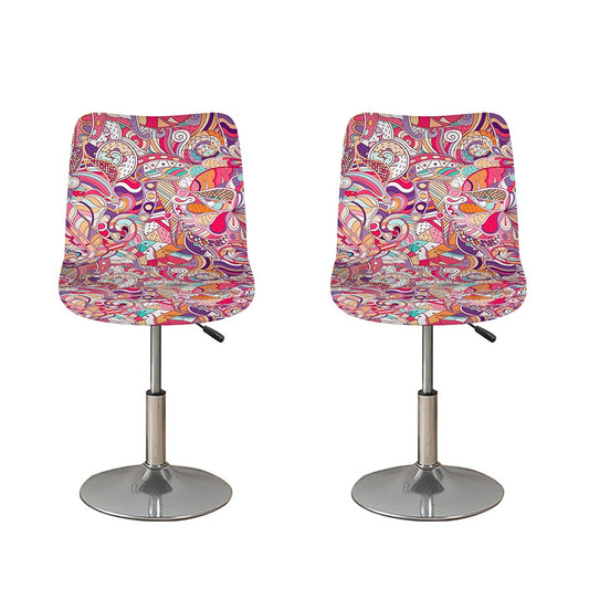 Pastel Bohemian Floral Pattern Print Bar Stool Covers