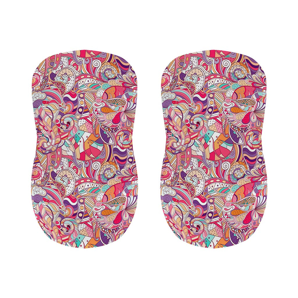 Pastel Bohemian Floral Pattern Print Bar Stool Covers