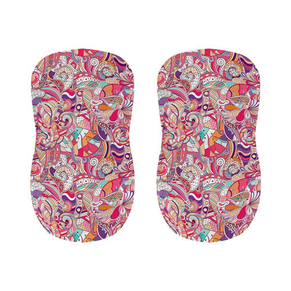 Pastel Bohemian Floral Pattern Print Bar Stool Covers